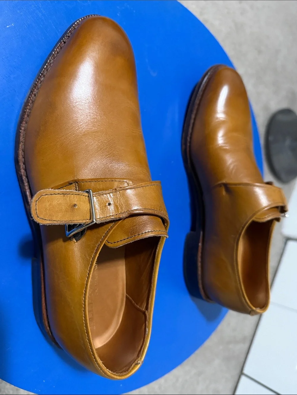 Allen Edmonds Tan Single Monk Strap Dress Shoes